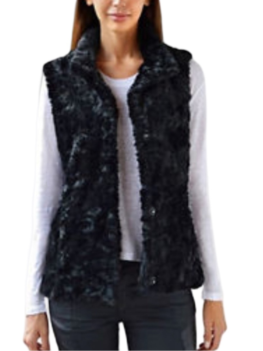Weatherproof Black Faux Vest, Size L - Picture 2 of 9